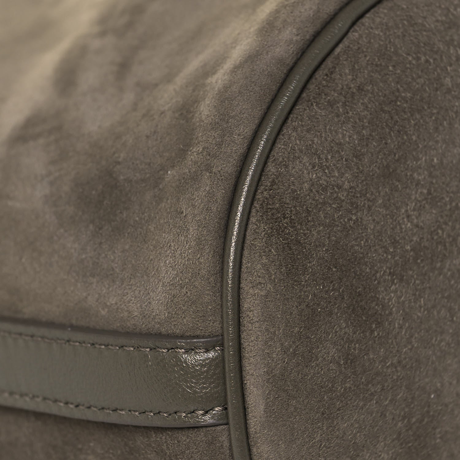 Saint Laurent Suede Calfskin Small Anja Bucket Grey 9 of 12