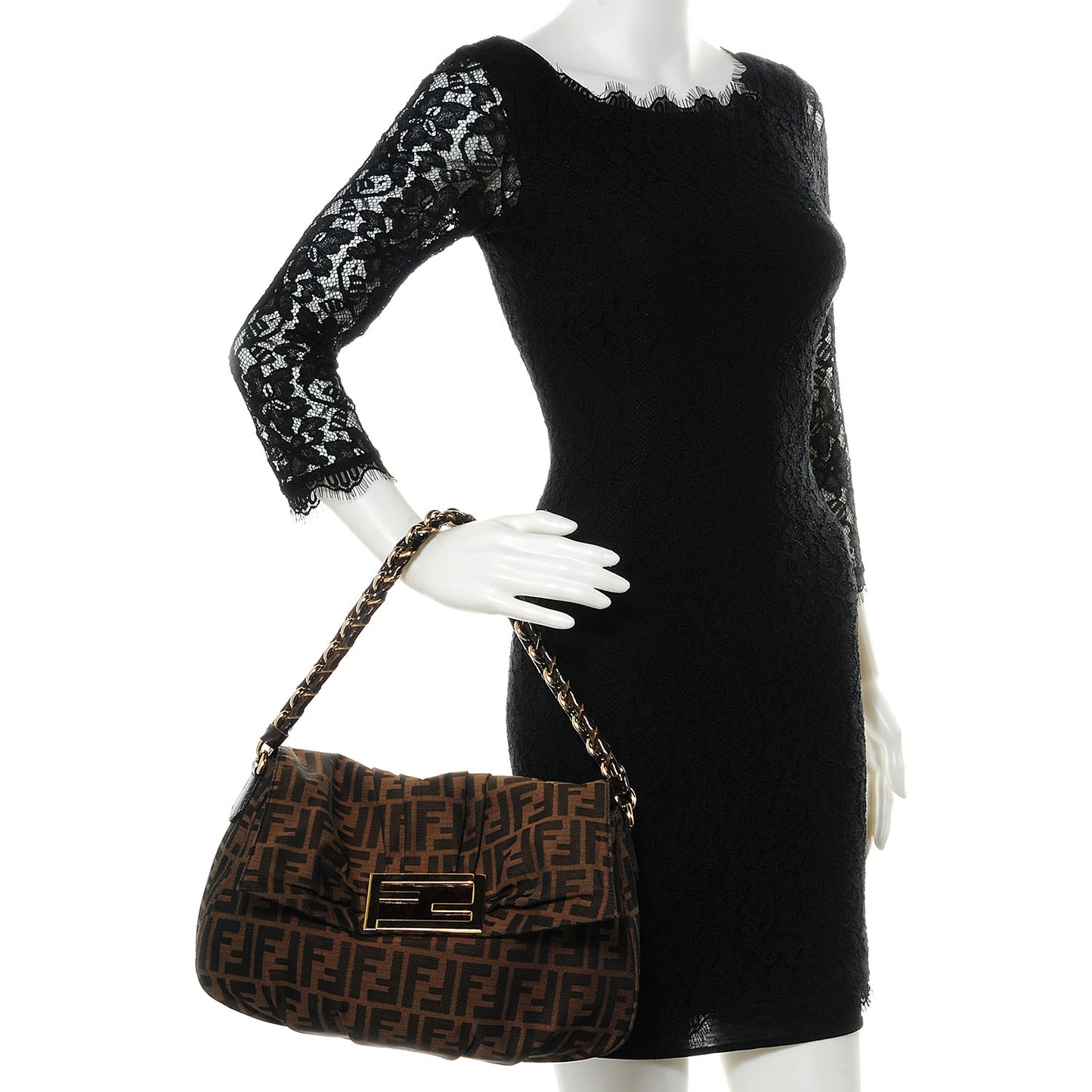 Zucca Patent Mia Shoulder Flap Tobacco