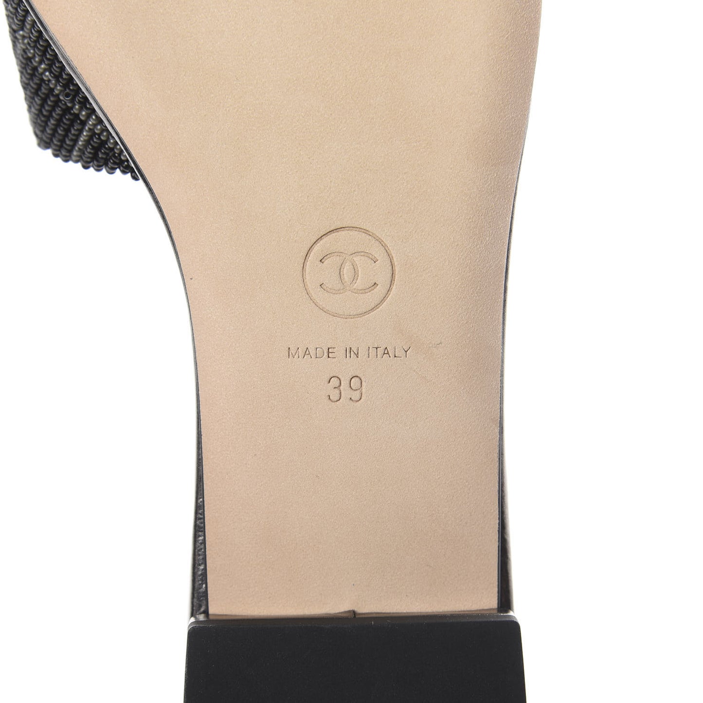 Pearl Embroidery CC Mules 39 Black