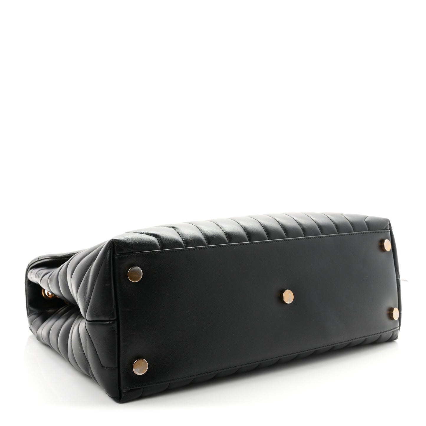 Calfskin Y Quilted Monogram Large Loulou Chain Satchel Black