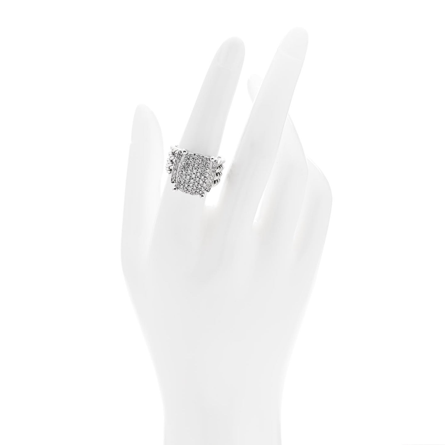 Sterling Silver Diamond 16mm Wheaton Ring 54 7
