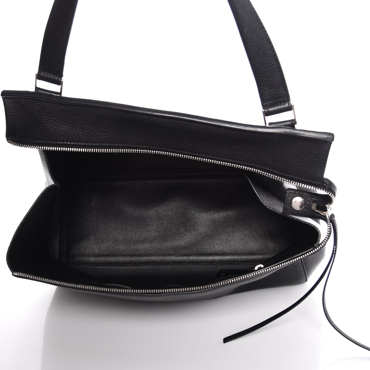 Supple Calfskin Medium Edge Shoulder Bag Black