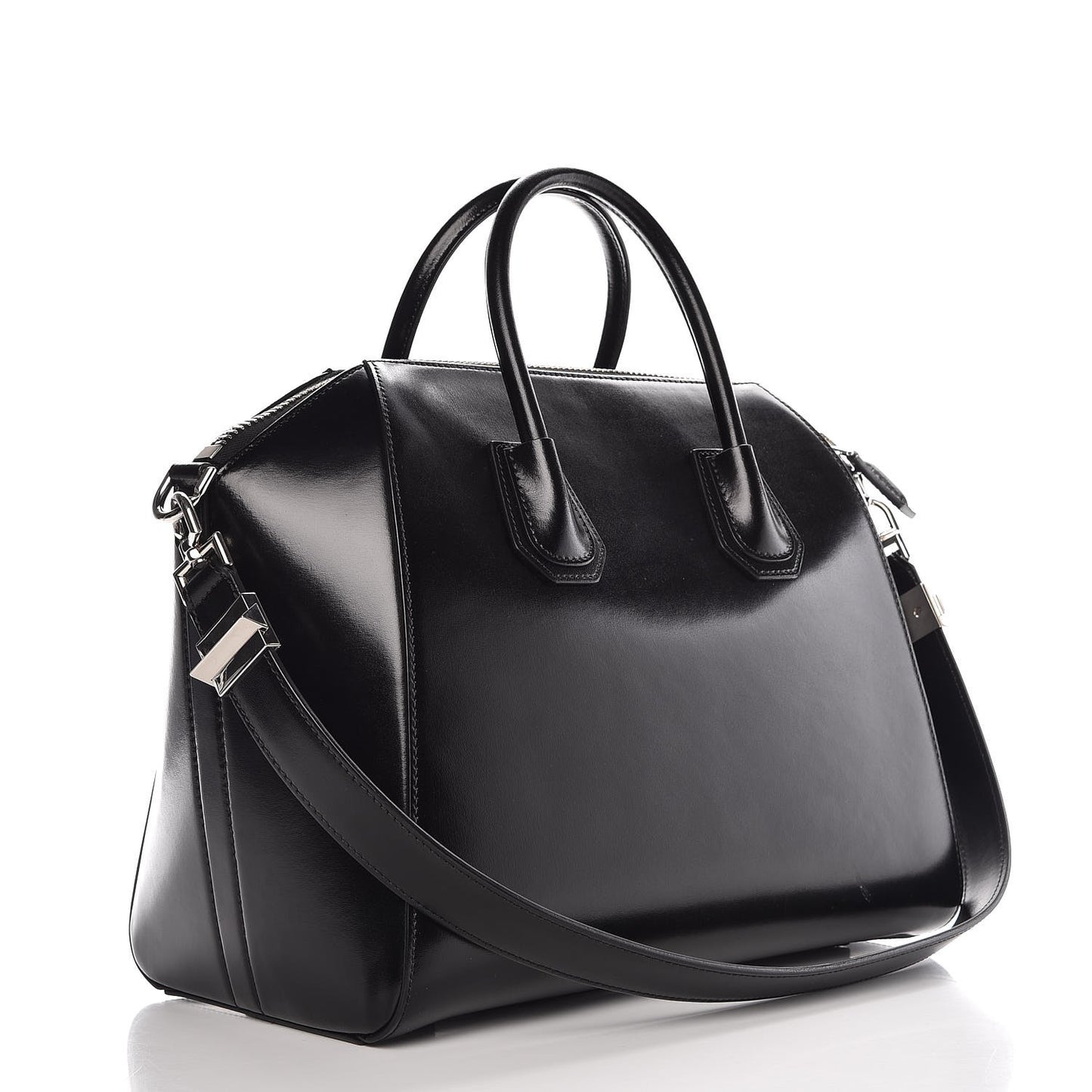 Shiny Lord Calfskin Medium Antigona Black