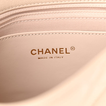 Chanel Shiny Caviar Quilted Mini Top Handle Flap Ecru 6 of 12