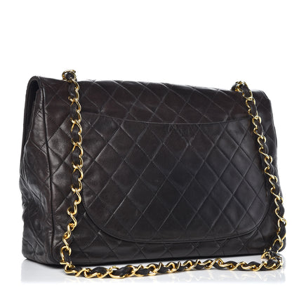 Chanel Lambskin Quilted XL Jumbo Single Flap Black 3 of 17