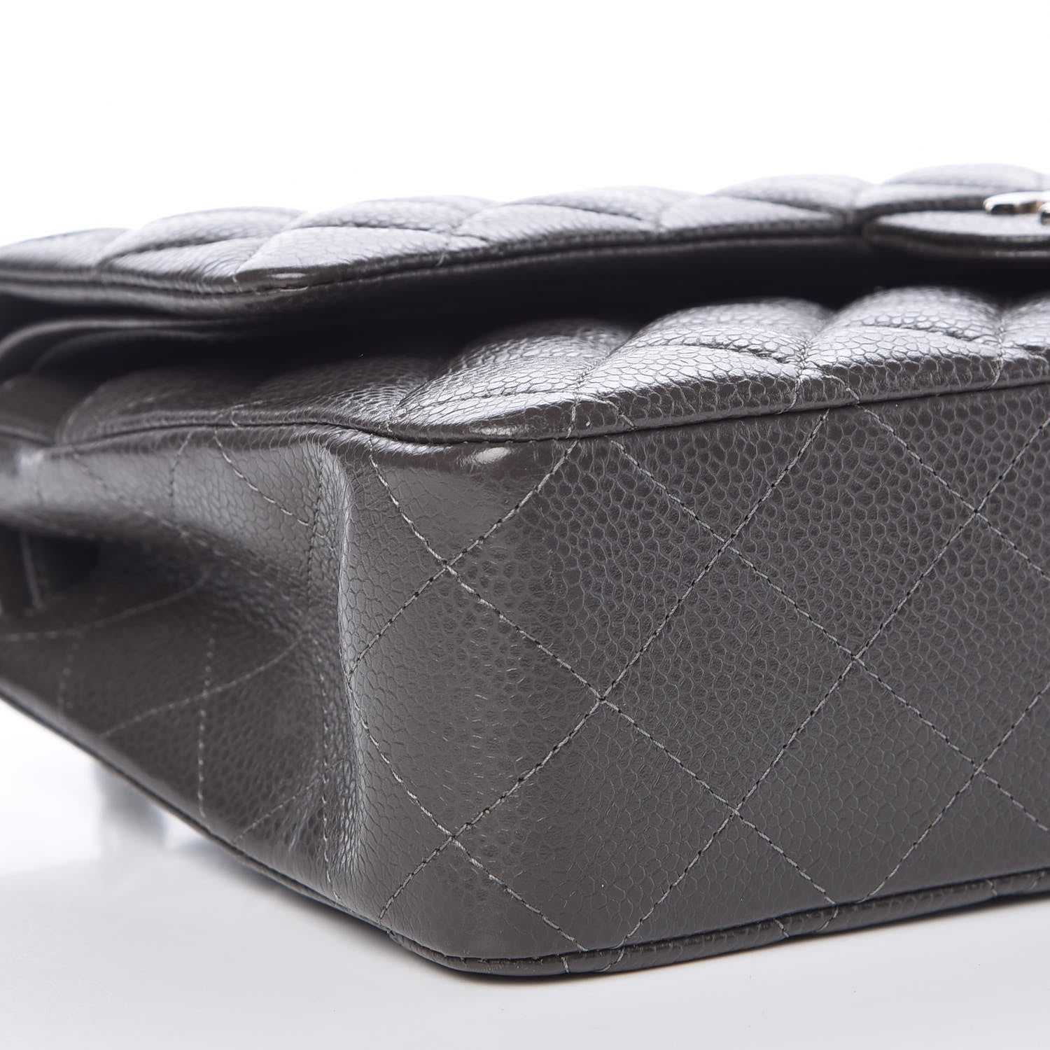Chanel Caviar Quilted Medium Double Flap Dark Grey 8 of 9