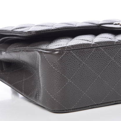 Chanel Caviar Quilted Medium Double Flap Dark Grey 8 of 9