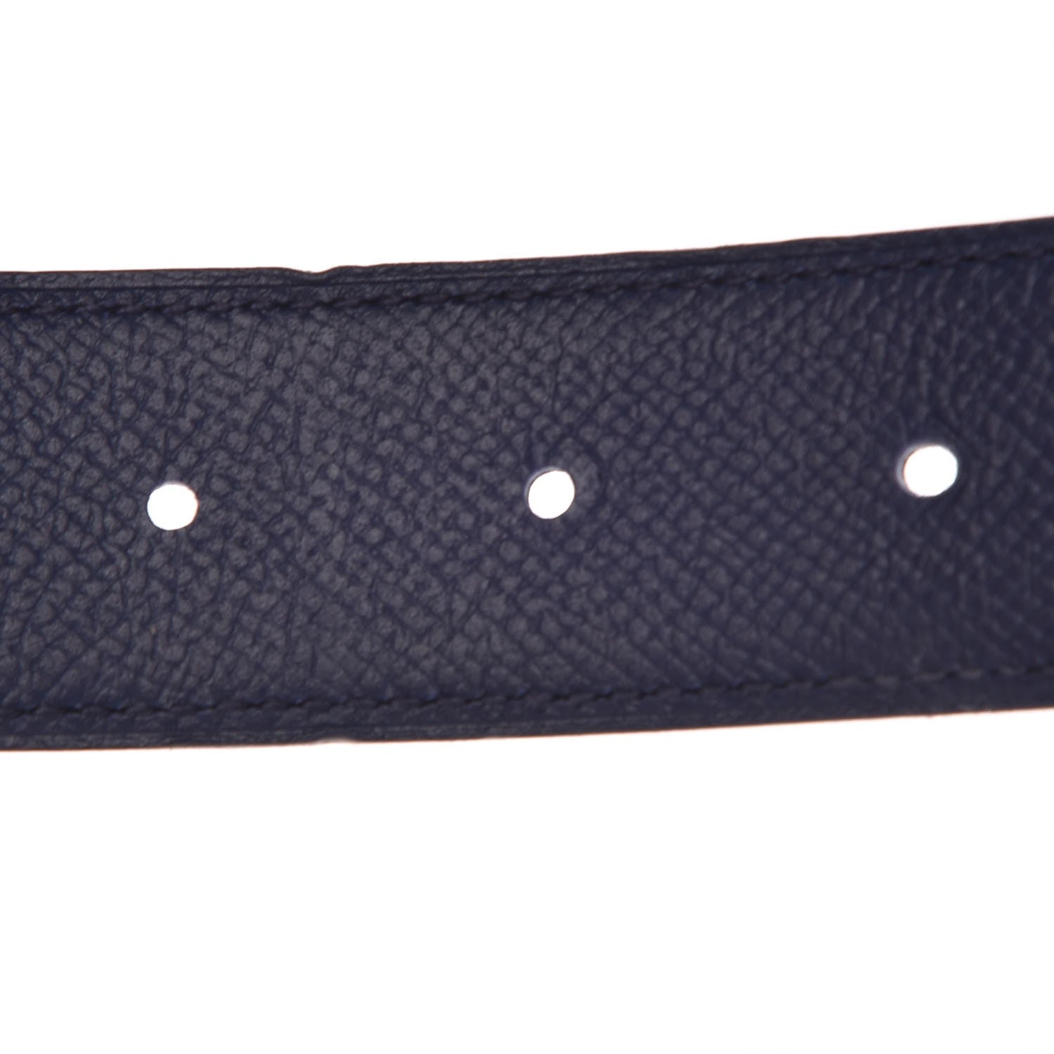 Hermes Epsom Swift 32mm Guilloche H Belt 100 Bleu Saphir Black 5 of 7