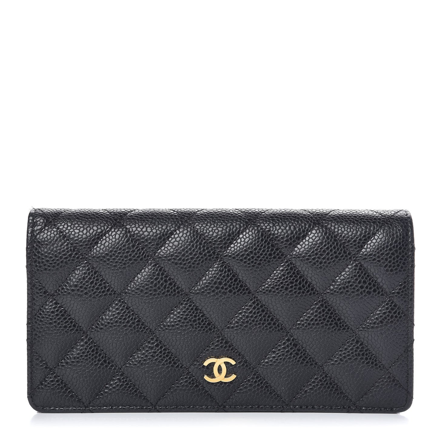 Caviar Quilted Yen Wallet Black