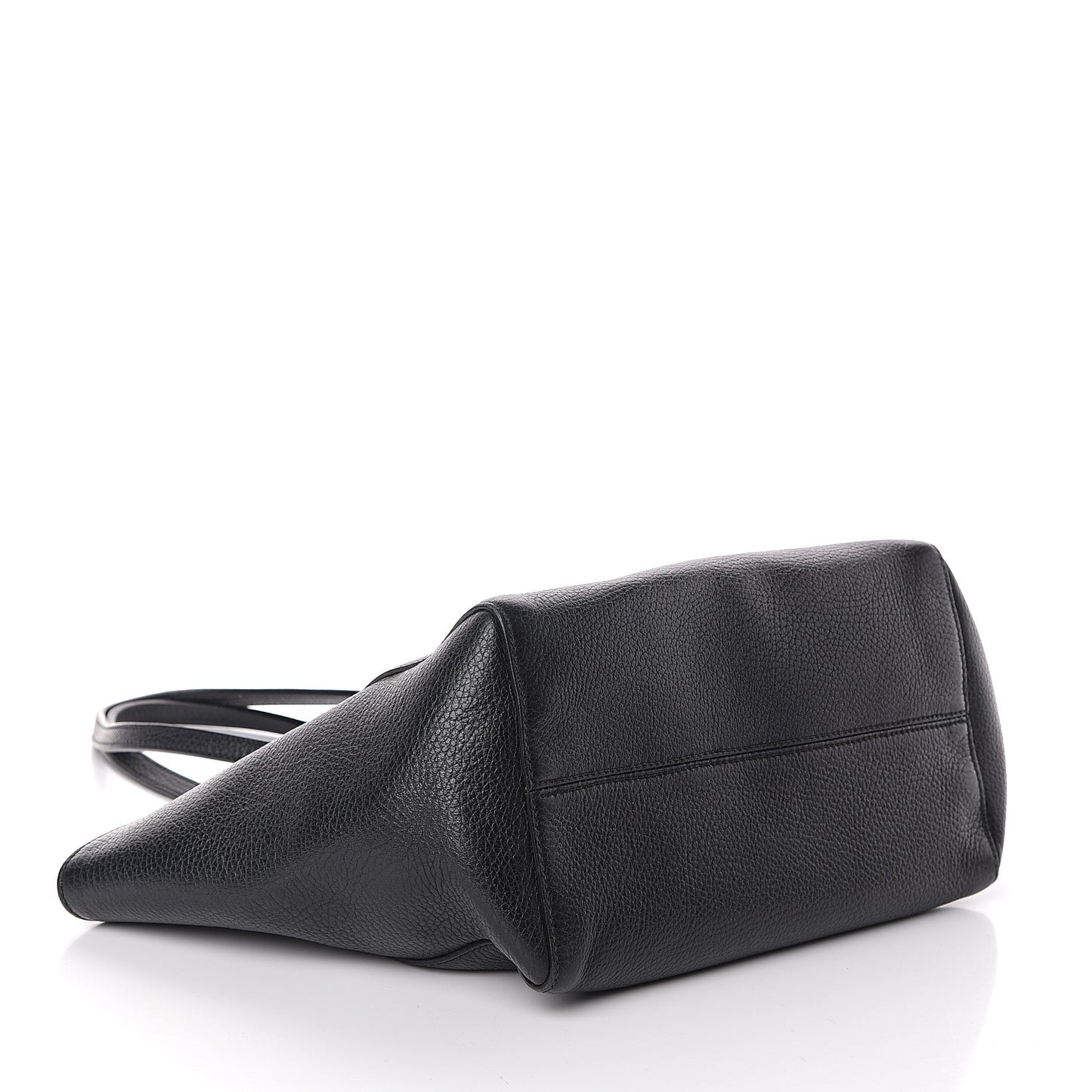 Pebbled Calfskin Small Swing Tote Black
