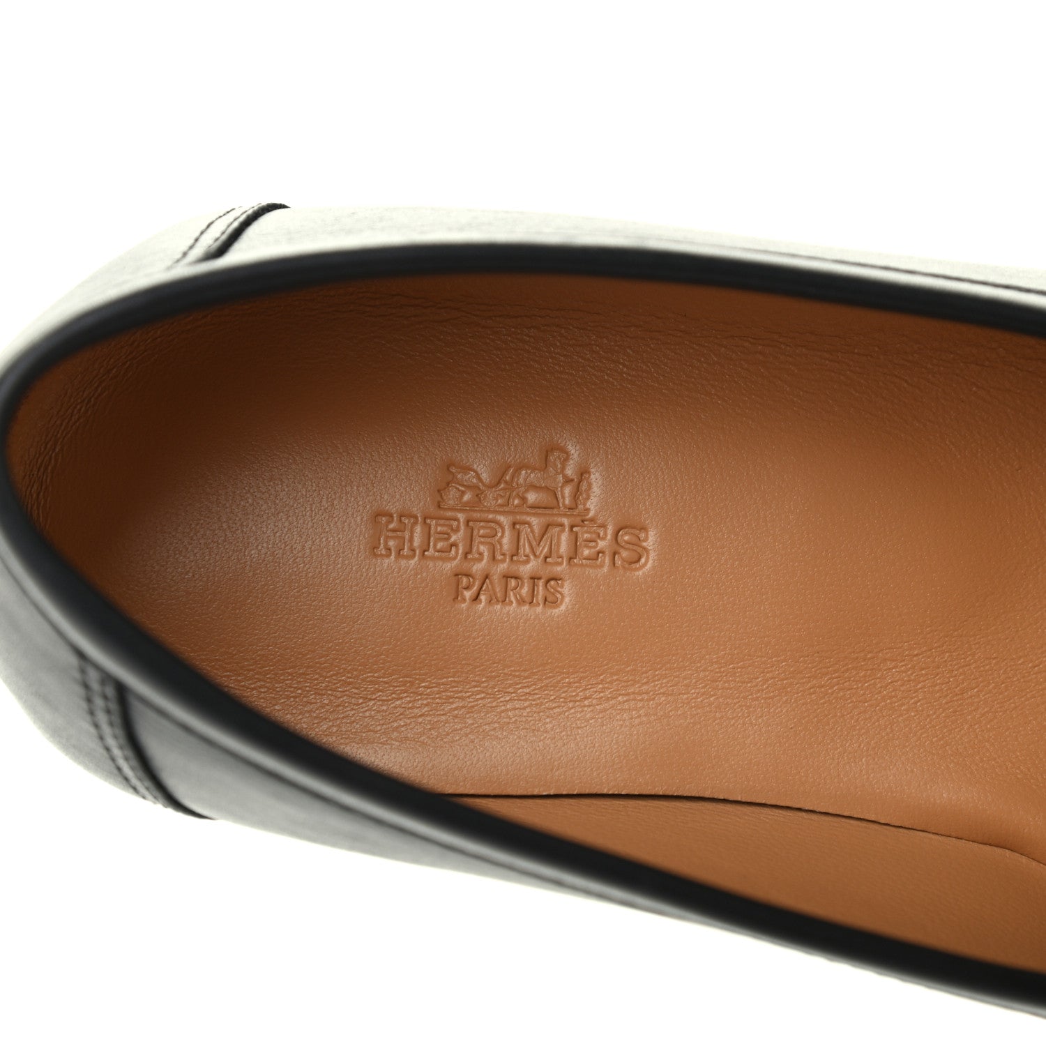 Hermes Calfskin Womens Colette Loafers 37 Black 6 of 10
