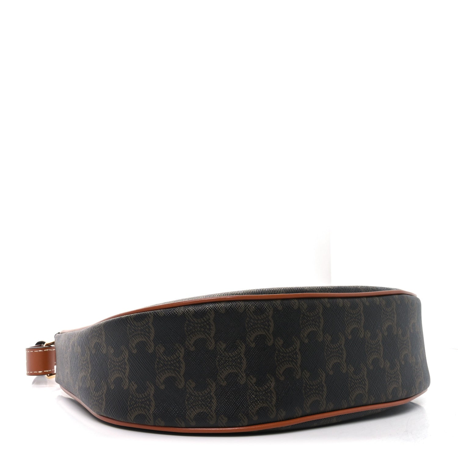 Celine Triomphe Canvas Calfskin Ava Shoulder Bag Tan 4 of 11