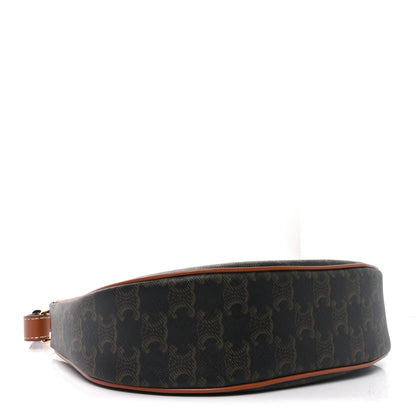 Celine Triomphe Canvas Calfskin Ava Shoulder Bag Tan 4 of 11