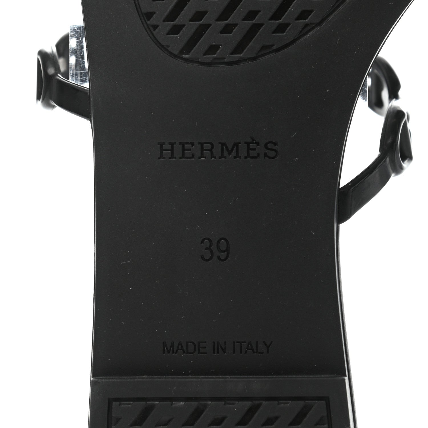 Hermes Rubber Chaine d'Ancre Nude Sandals 39 Black 6 of 8