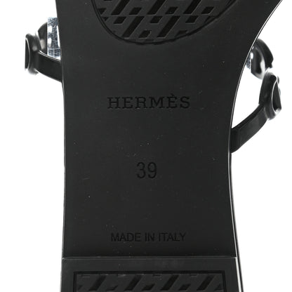 Hermes Rubber Chaine d'Ancre Nude Sandals 39 Black 6 of 8
