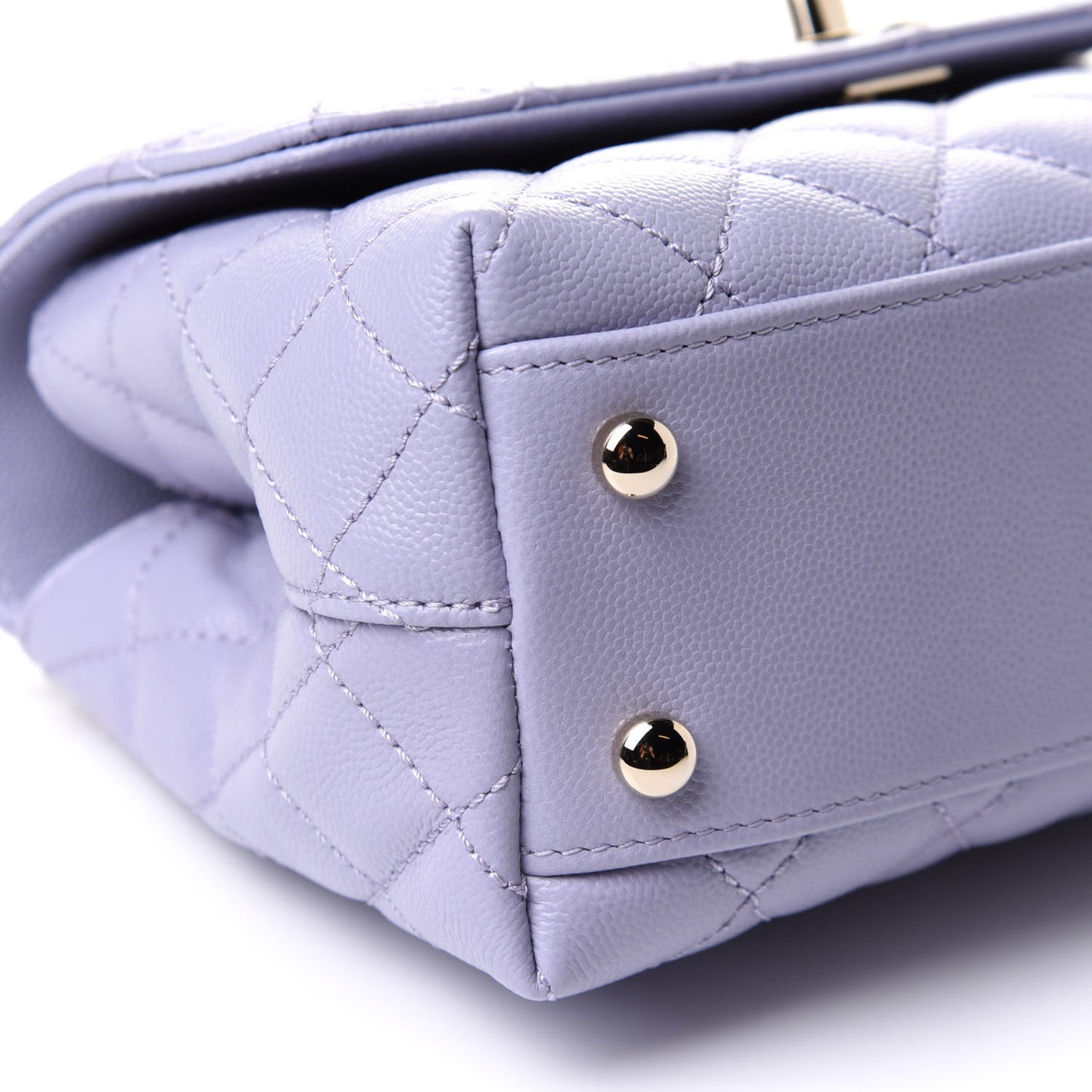 Caviar Quilted Mini Coco Handle Flap Light Purple