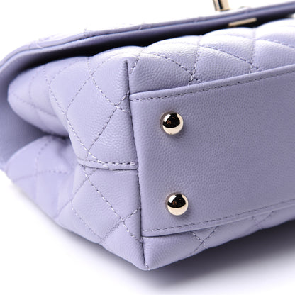 Chanel Caviar Quilted Mini Coco Handle Flap Light Purple 9 of 11
