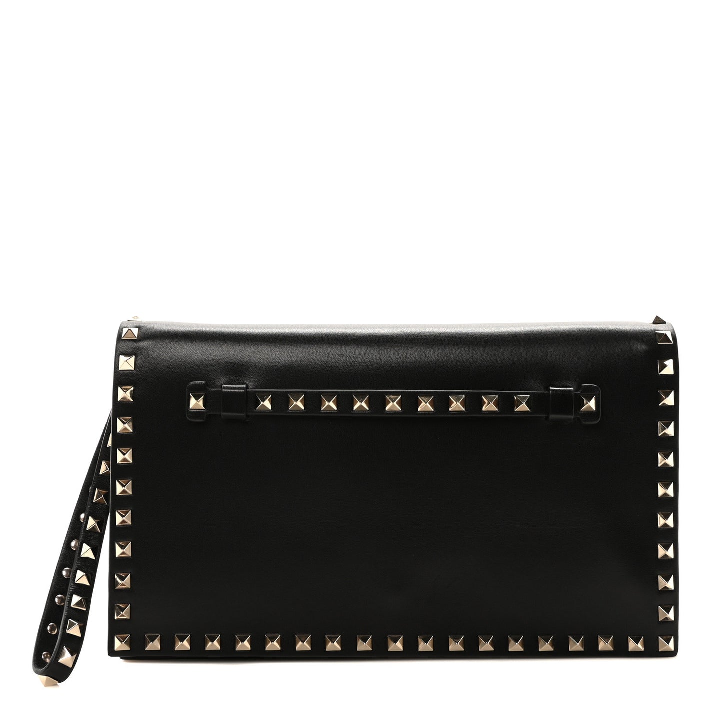 Nappa Rockstud Wristlet Clutch Black