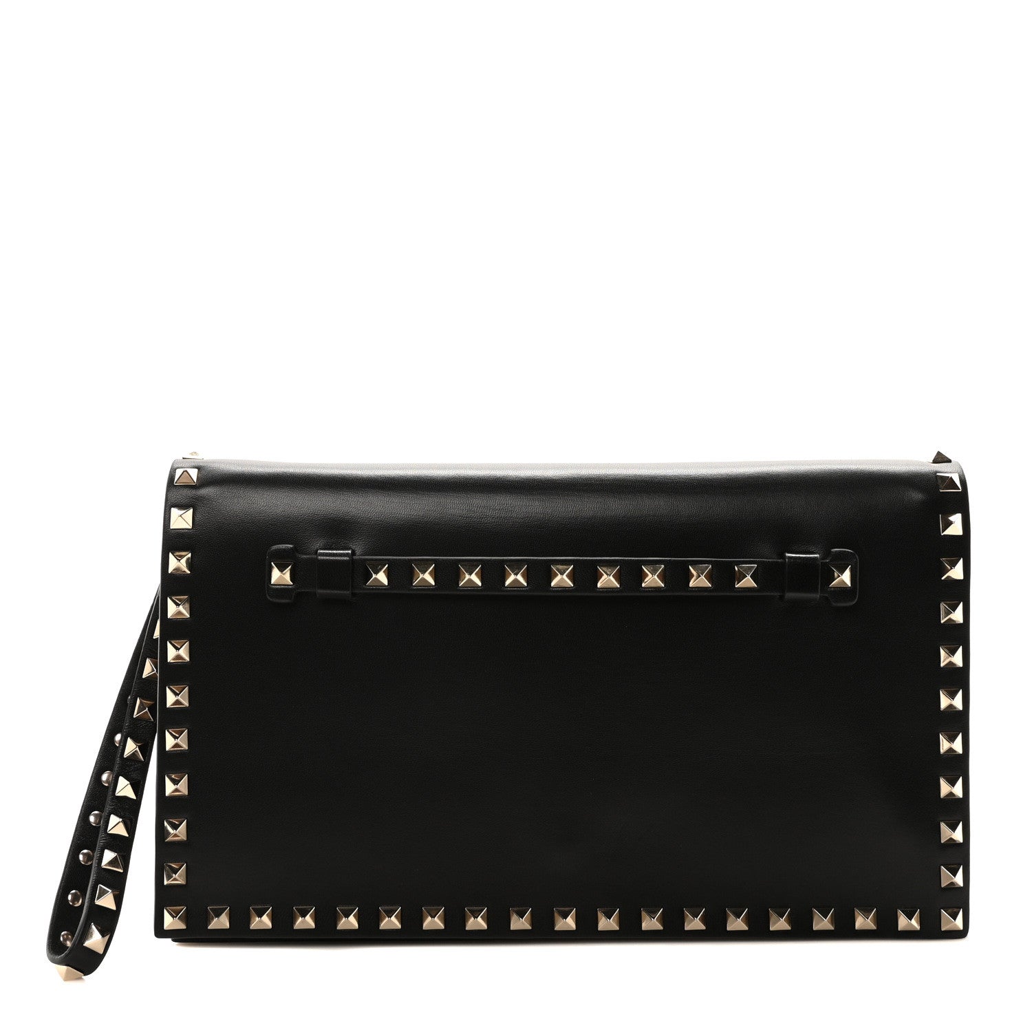 Valentino Garavani Nappa Rockstud Wristlet Clutch Black 1 of 9