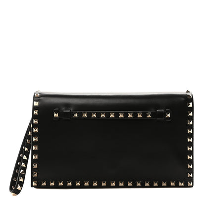 Valentino Garavani Nappa Rockstud Wristlet Clutch Black 1 of 9