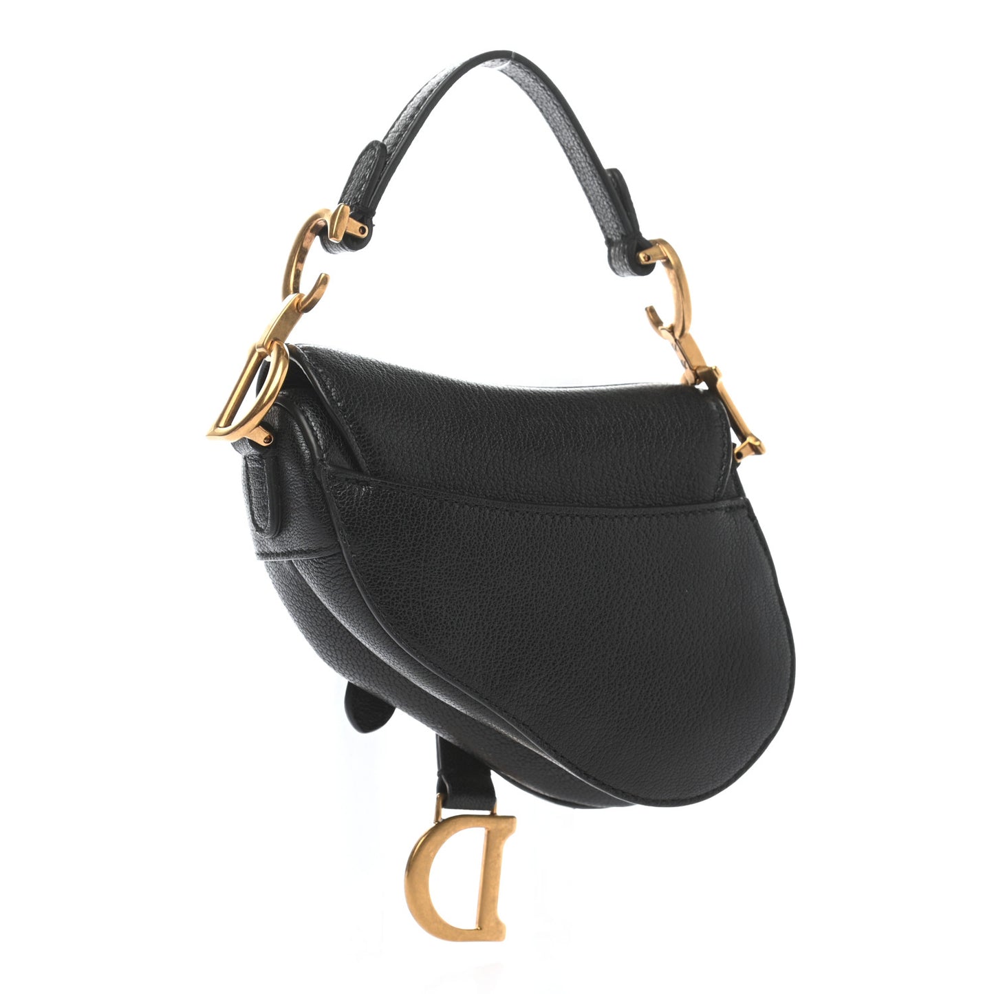 Goatskin Micro Saddle Bag Black