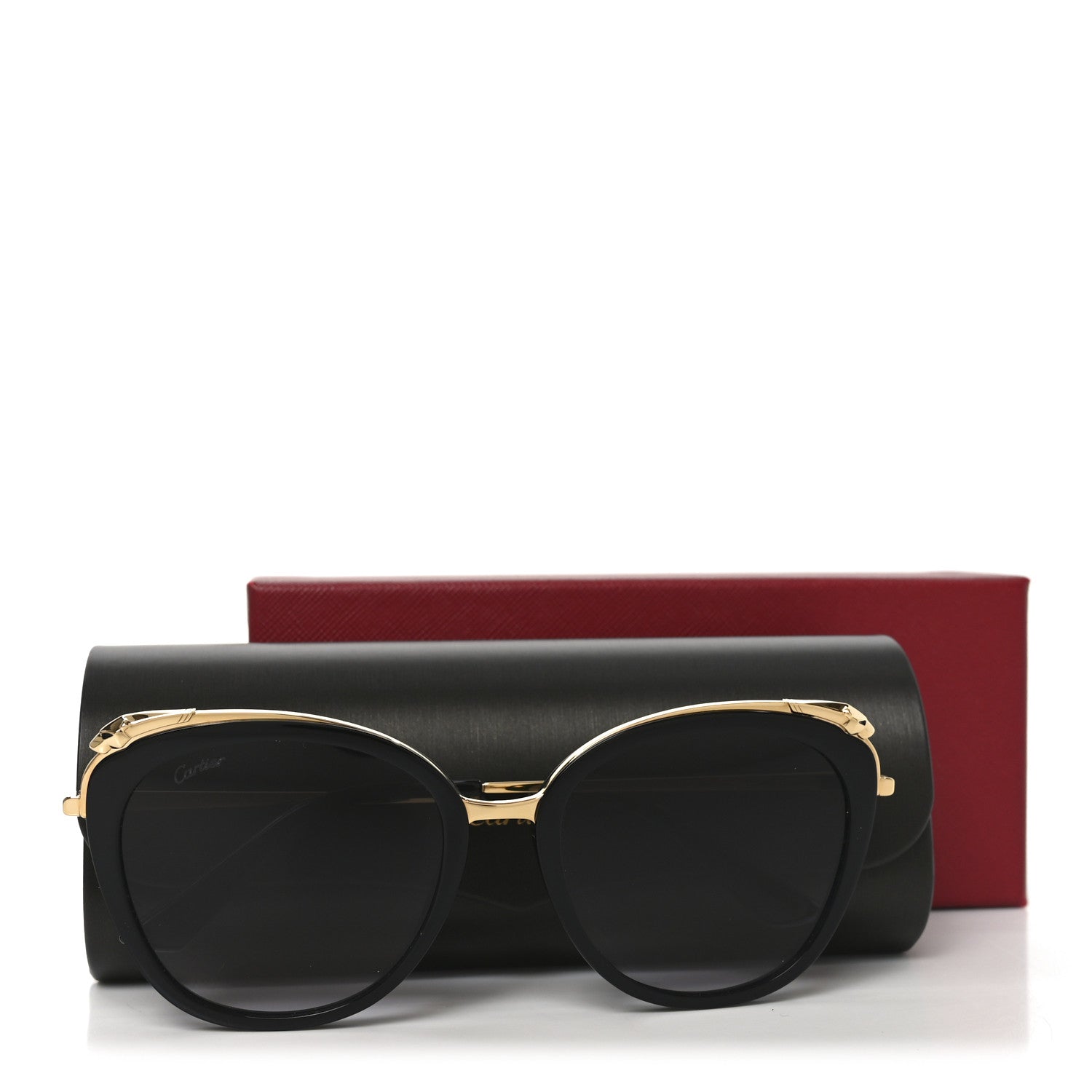 Cartier Panthere De Cartier Sunglasses CT0150S Black Gold 7 of 7
