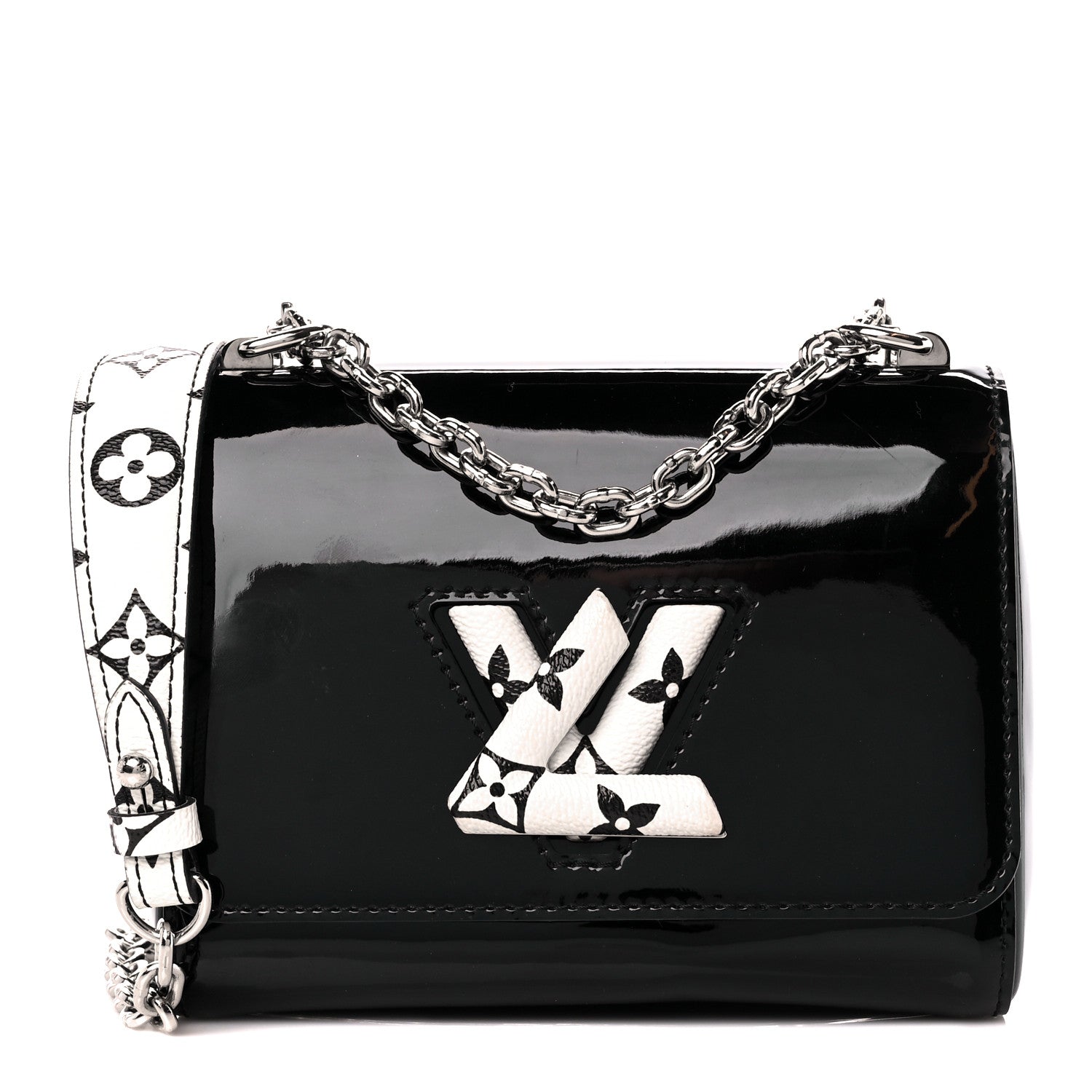 Louis Vuitton Patent Monogram Twist Shoulder Bag PM Black 1 of 9