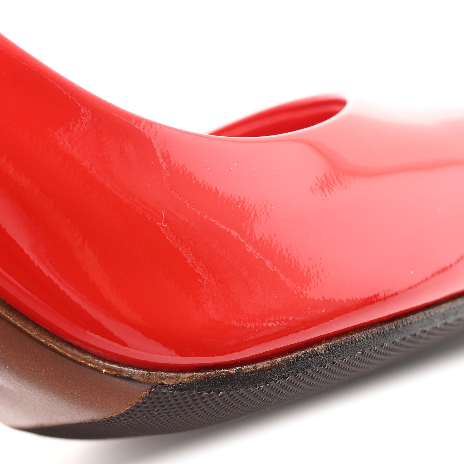 Louis Vuitton Patent Calfskin Eyeline Pumps 38 Rouge 9 of 9