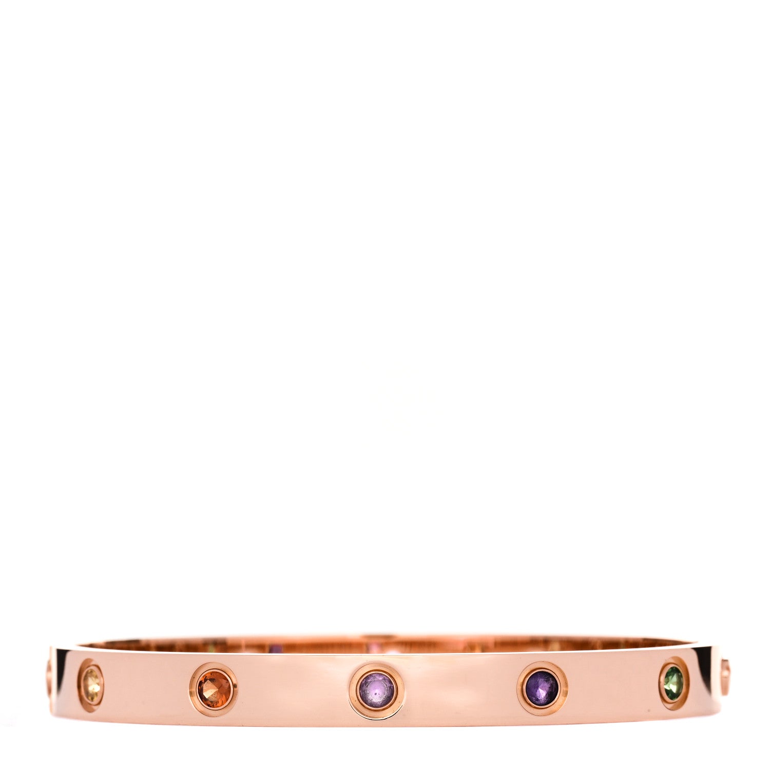 Cartier 18K Pink Gold Sapphire Garnet Amethyst LOVE Bracelet 16 2 of 6