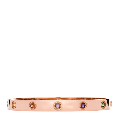Cartier 18K Pink Gold Sapphire Garnet Amethyst LOVE Bracelet 16 2 of 6