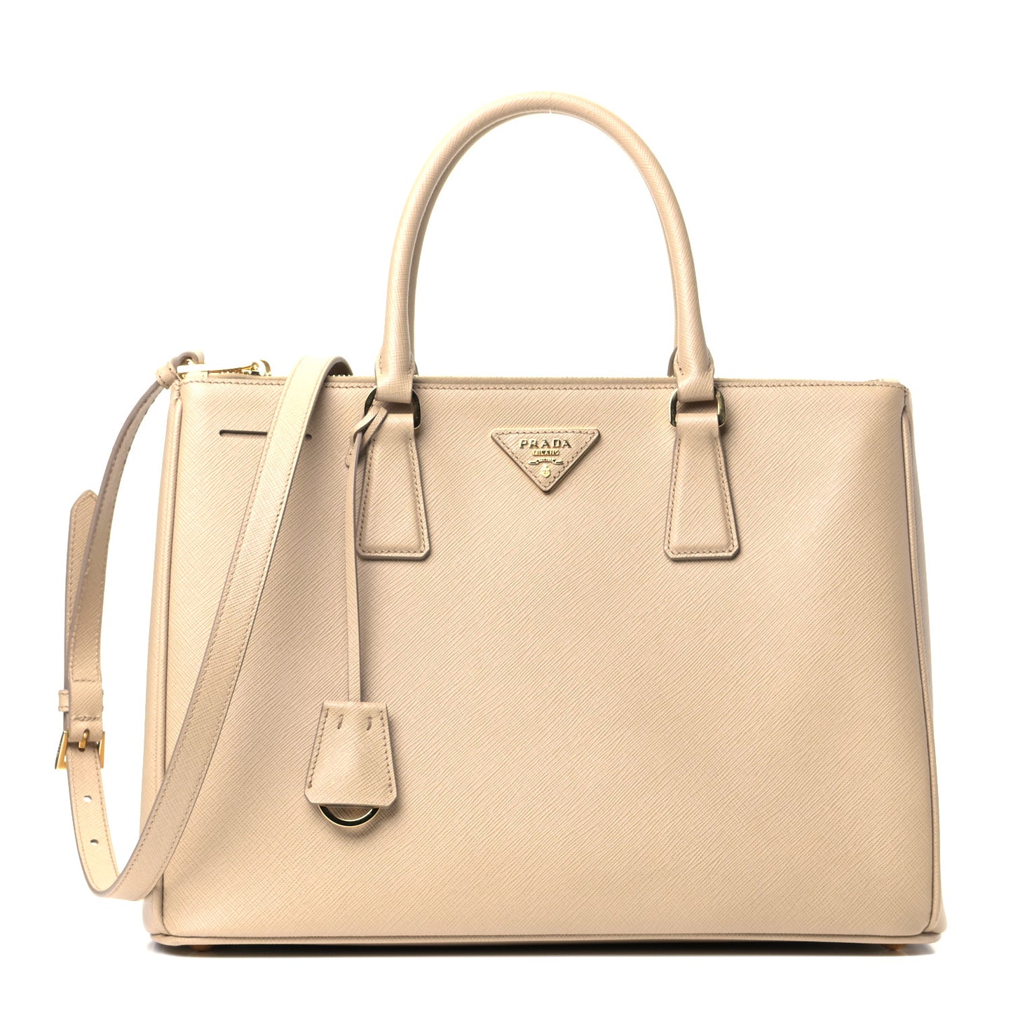 Saffiano Medium Galleria Double Zip Tote Sabbia