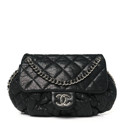 Chanel Washed Lambskin Quilted Medium Chain Around Messenger Black 1 of 10