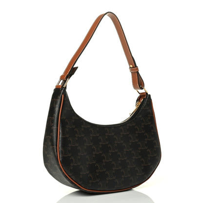 Celine Triomphe Canvas Calfskin Ava Shoulder Bag Tan 2 of 6