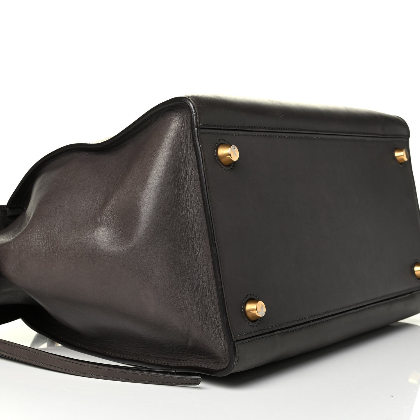 Smooth Calfskin Small Ring Bag Dark Taupe