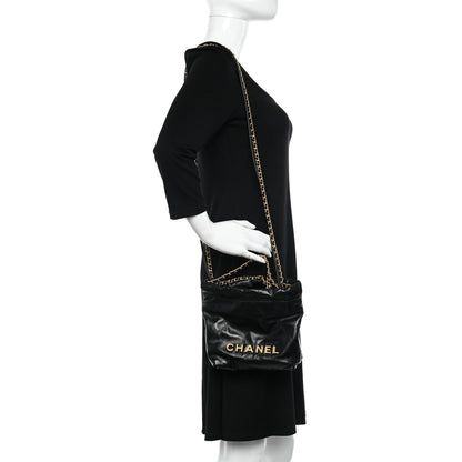 Chanel Shiny Calfskin Quilted Mini Chanel 22 Black 2 of 10