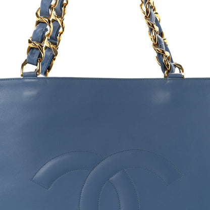 Chanel Lambskin CC Tote  Blue 9 of 11