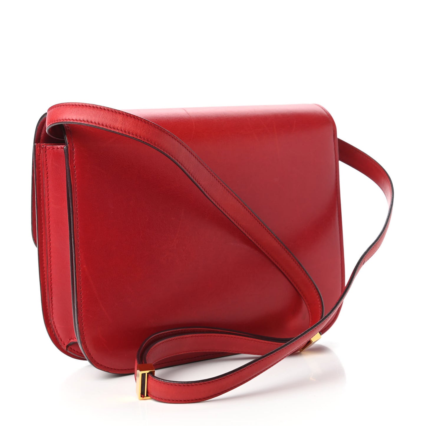 Box Calfskin Medium Classic Box Flap Bag Red