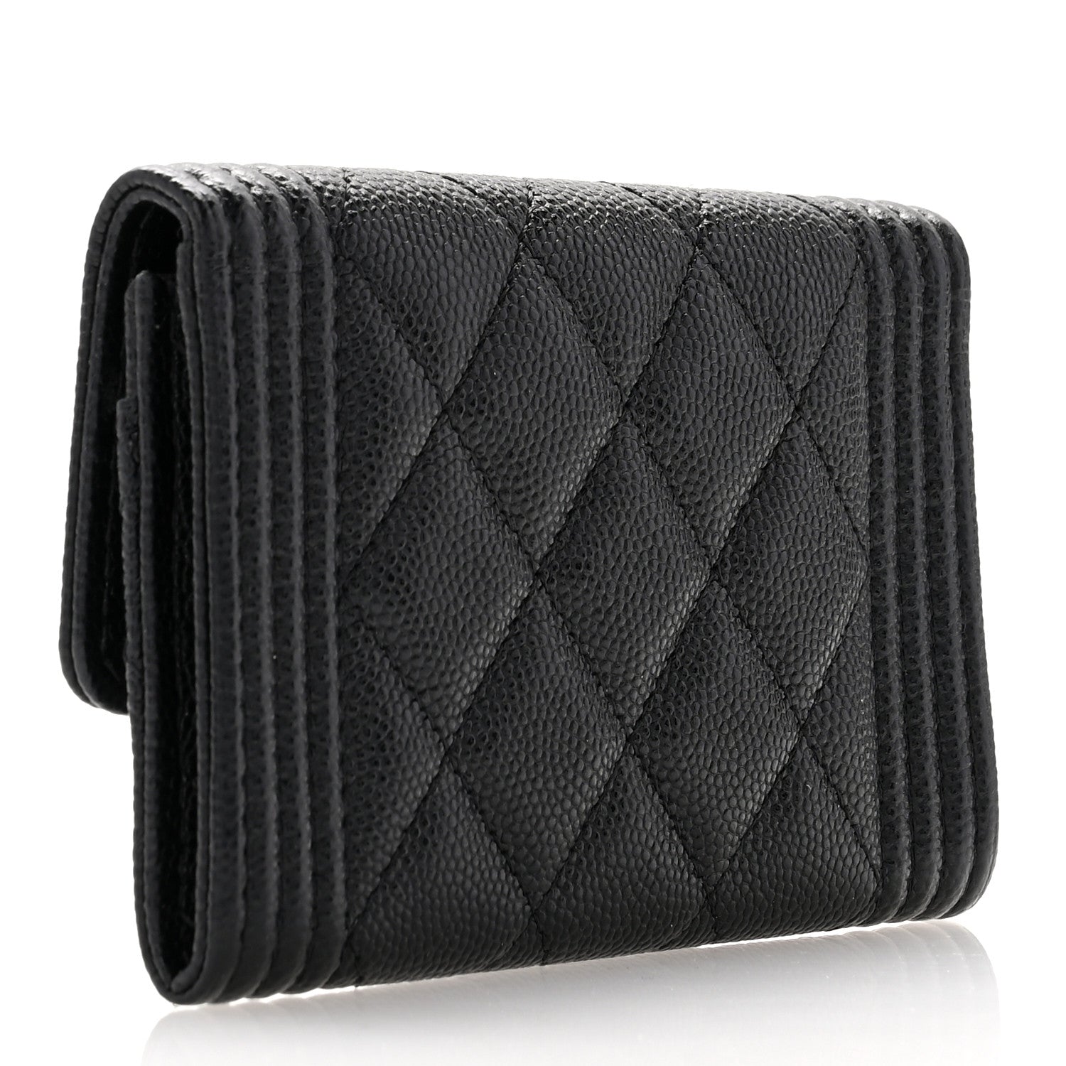 Chanel Caviar Quilted Boy Flap Card Holder Black 3 of 9