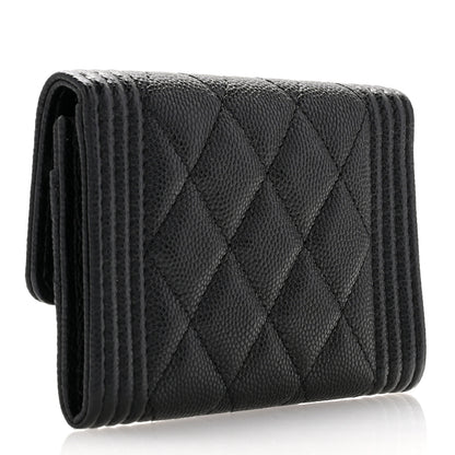 Chanel Caviar Quilted Boy Flap Card Holder Black 3 of 9