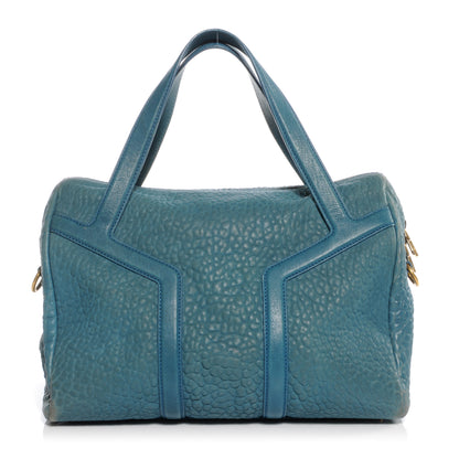 Saint Laurent Pebbled Leather Sac Bowly Blue 1 of 8