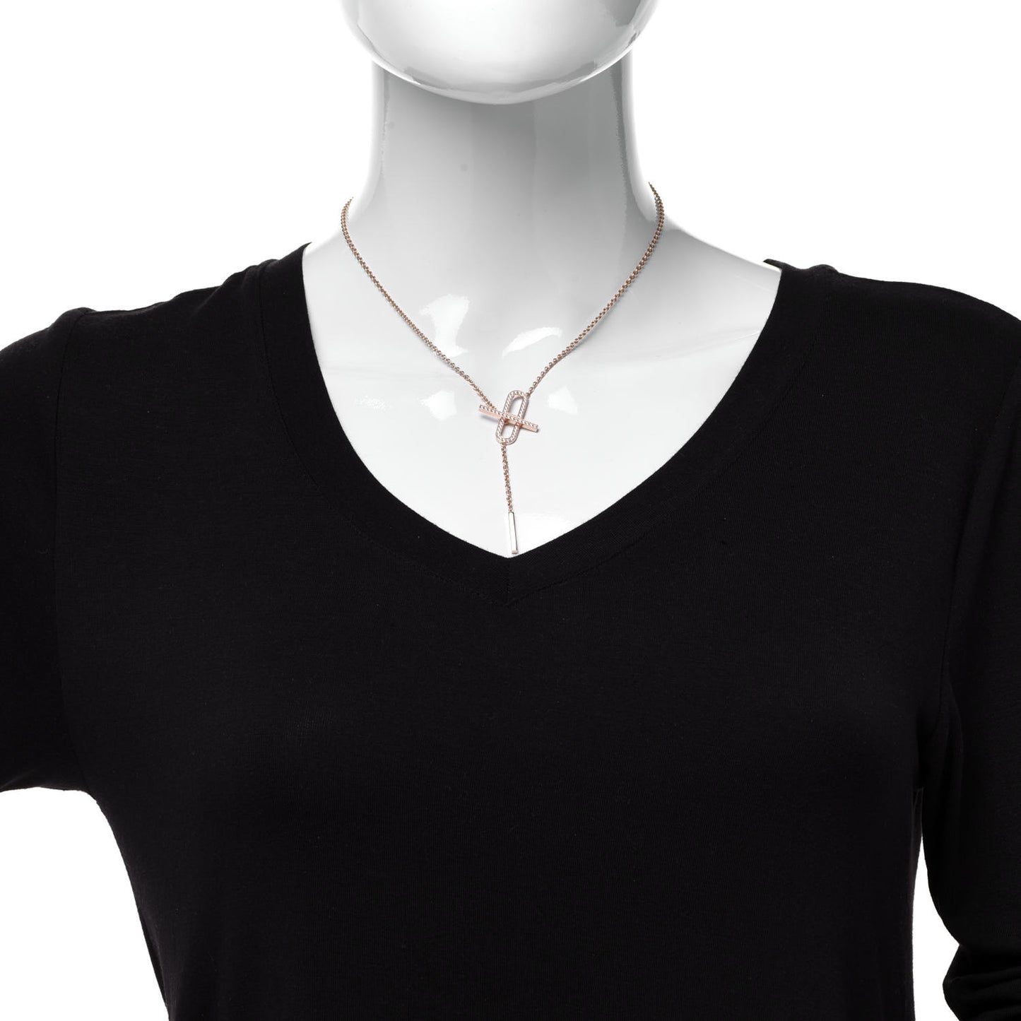 18K Rose Gold Diamond PM Ever Chaine D'Ancre Necklace