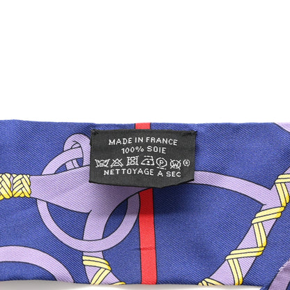 Hermes Silk Panoplie Equestre Twilly Bleu Jaune Rouge 3 of 5