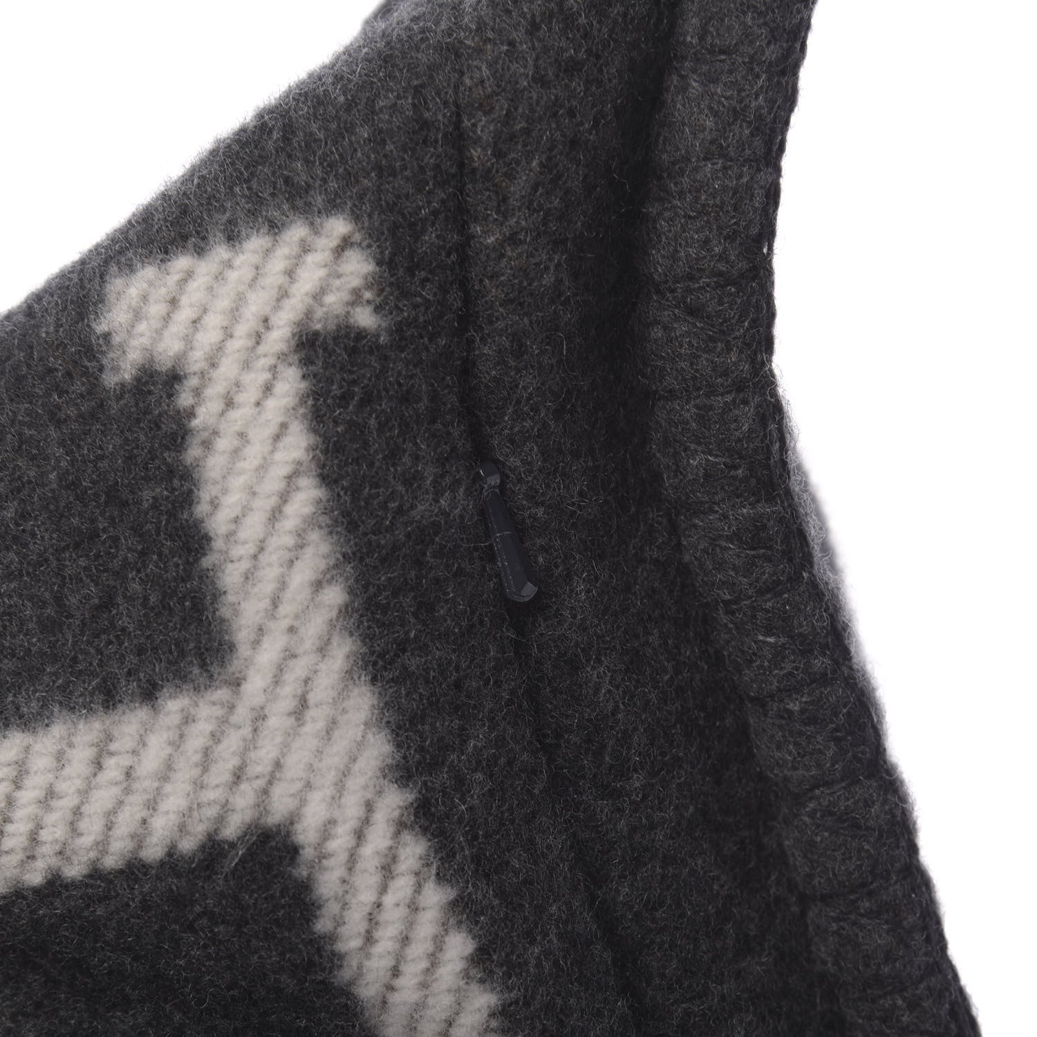 Hermes Wool Cashmere Avalon Pillow PM Ecru Gris Fonce 3 of 5