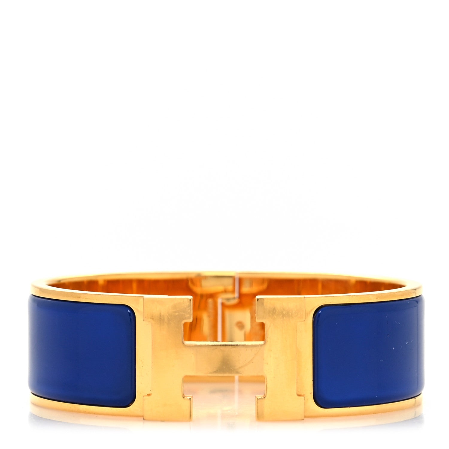 Hermes Enamel Wide Clic Clac H Bracelet GM Bleu Royal 1 of 5