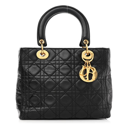 Christian Dior Lambskin Cannage Medium Lady Dior Black 1 of 11