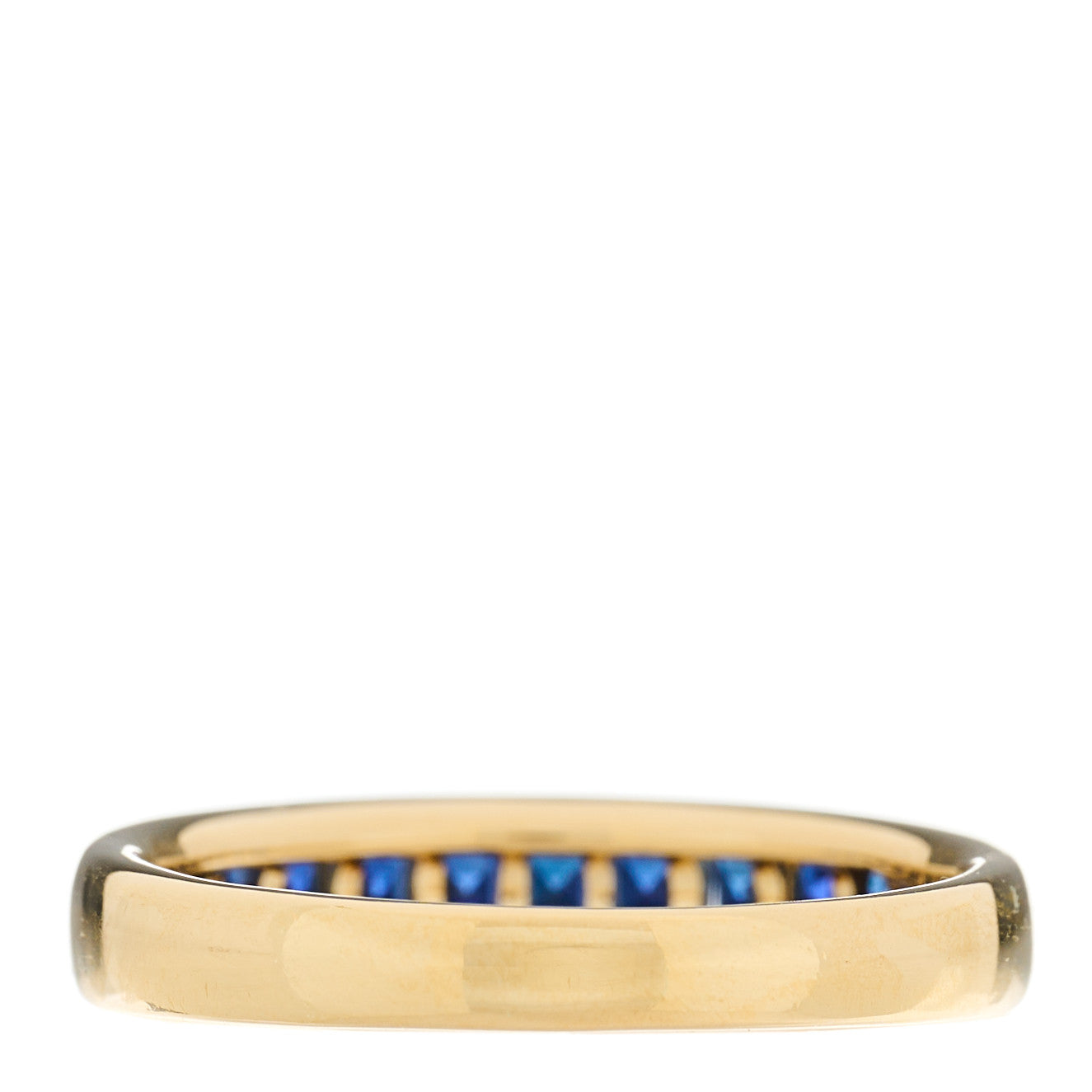 18K Yellow Gold Blue Sapphire 4mm Band Ring 54 6.75
