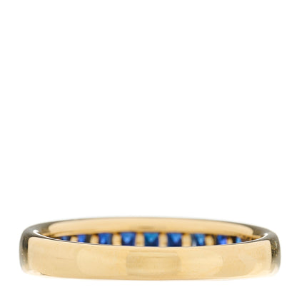 Tiffany 18K Yellow Gold Blue Sapphire 4mm Band Ring 54 6.75 3 of 4