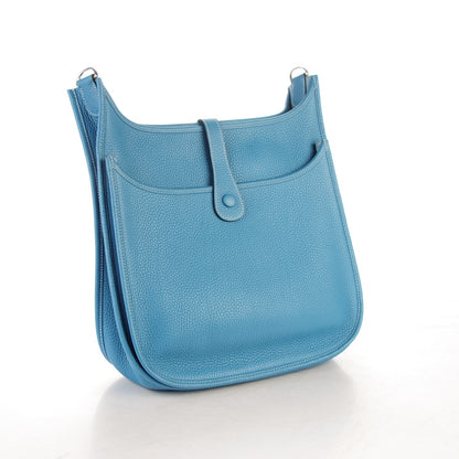 Hermes Taurillon Clemence Evelyne III GM Blue Jean 3 of 7