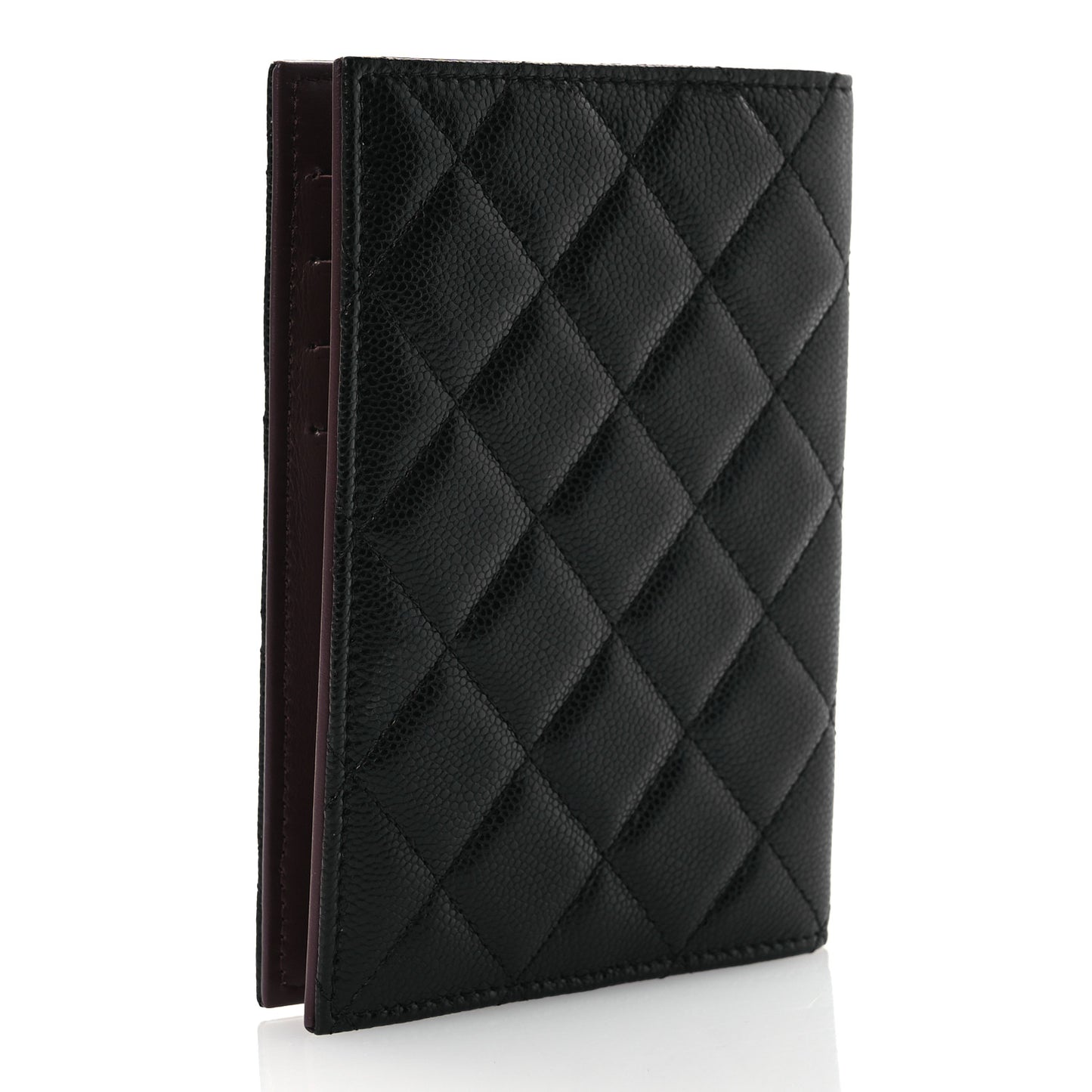 Caviar Quilted Passport Holder Black