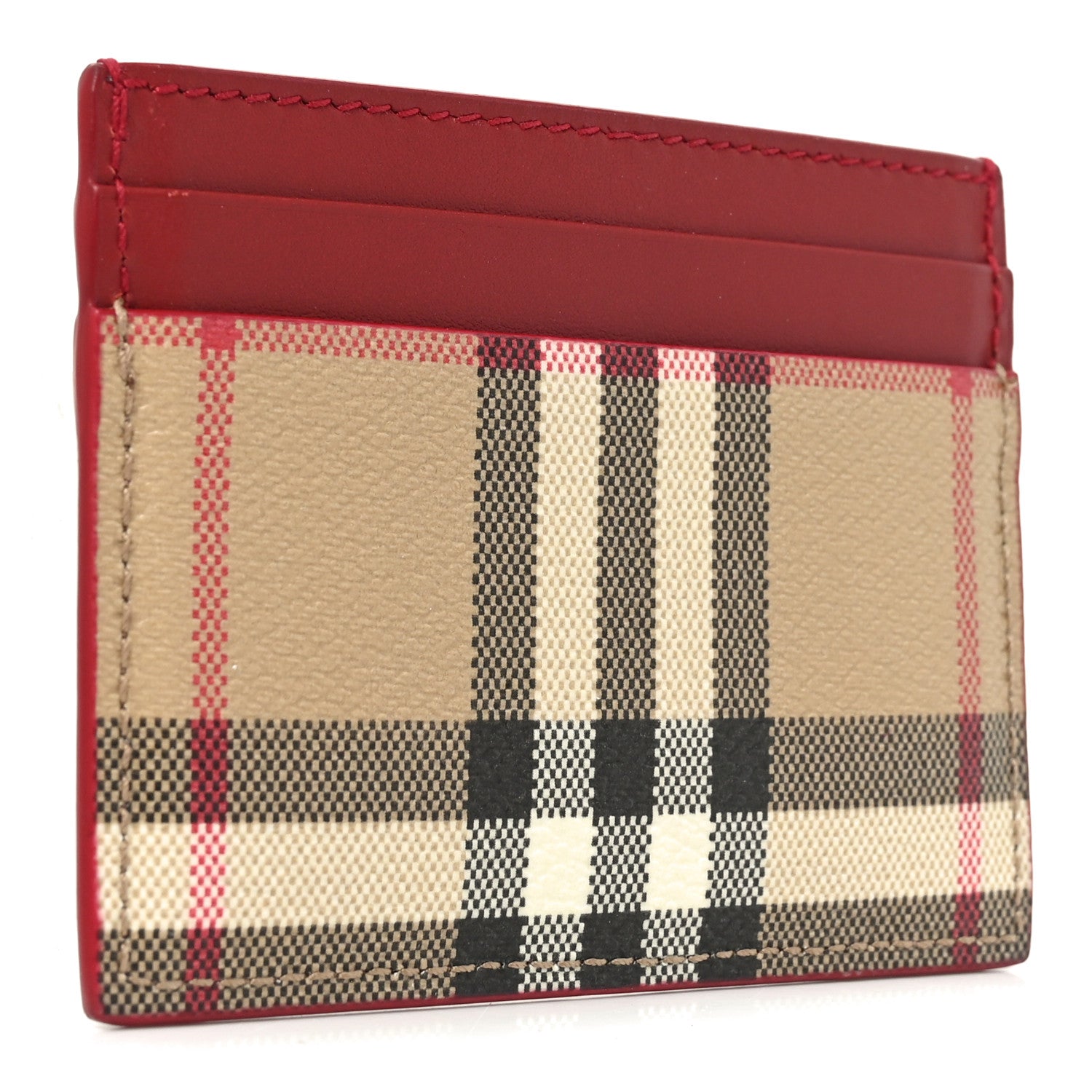 Burberry Vintage Check Calfskin Card Case Red 4 of 7